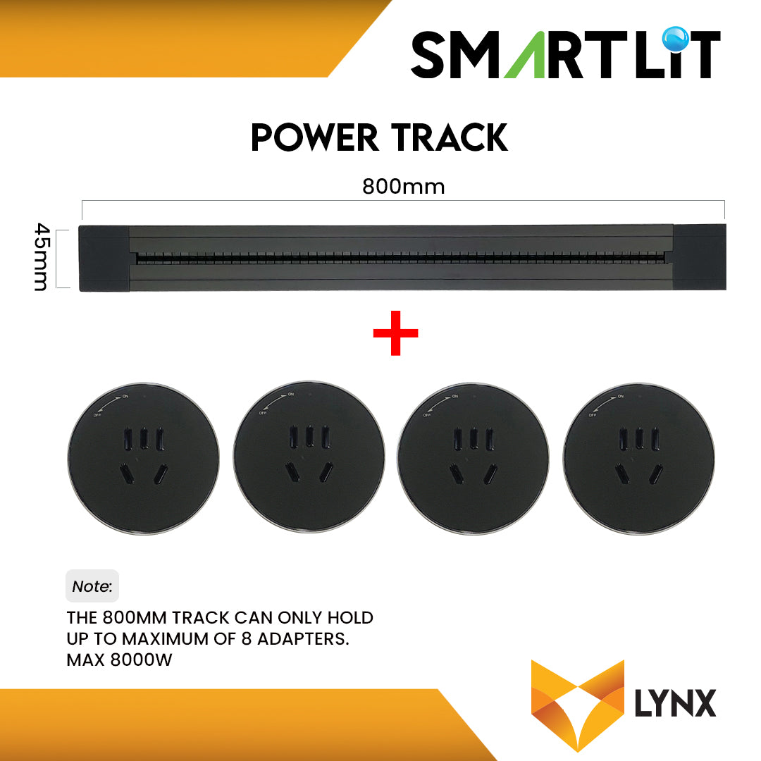 SMARTLIT Movable Power Track Socket 45mm x 800mm