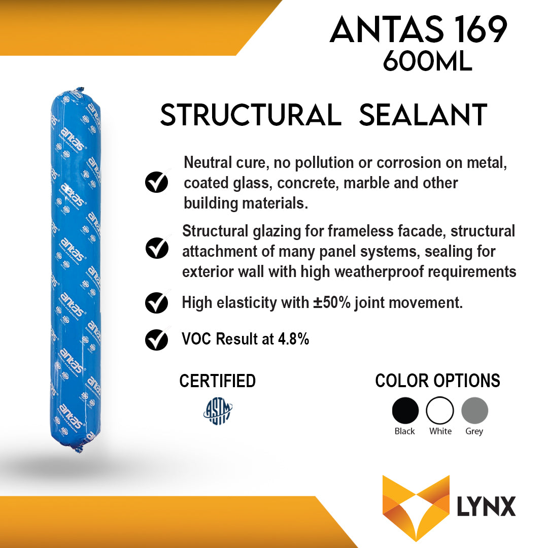 Antas 169 Structural Silicone Sealant 590ml Sausage