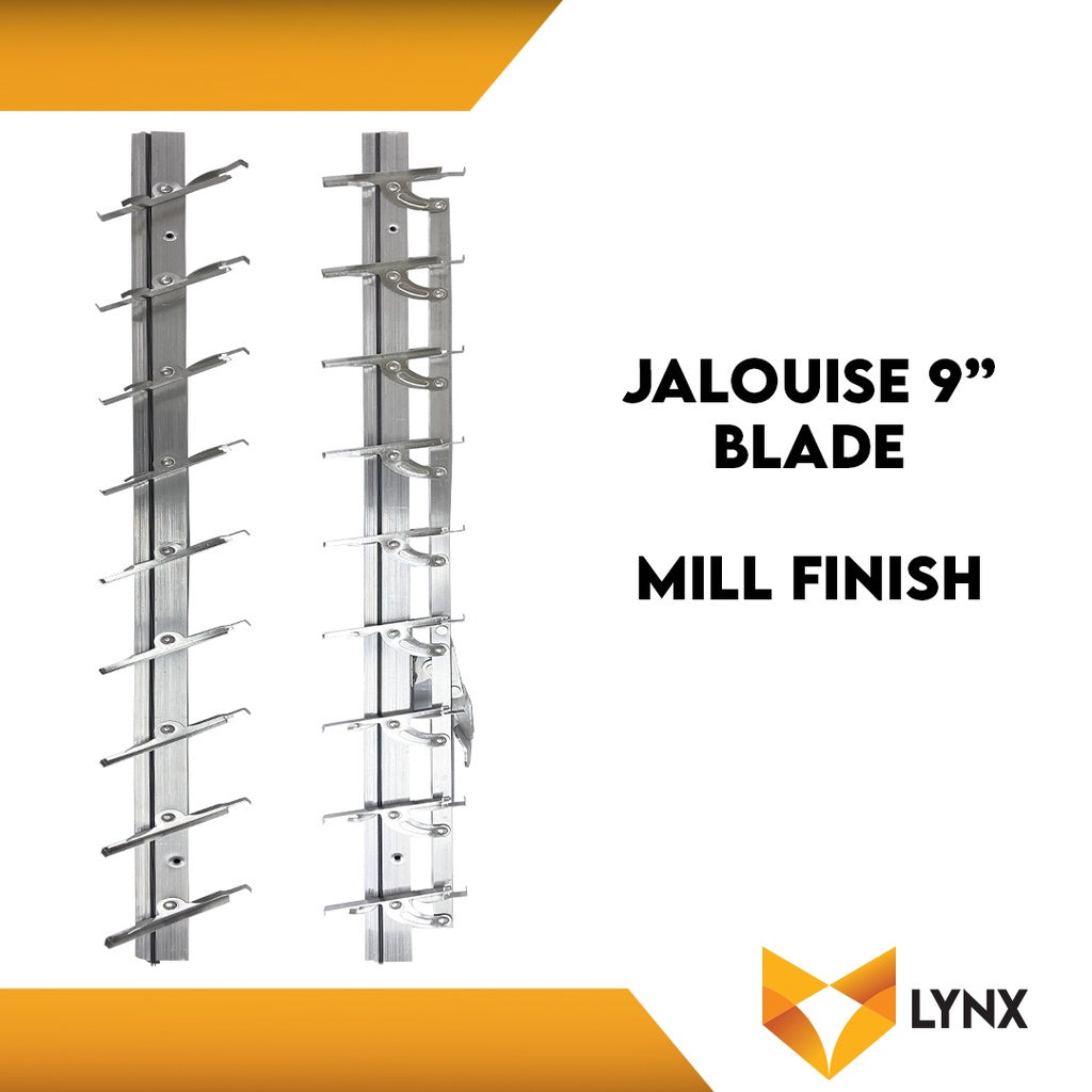 Jalousie Frame 9 Blades for Louver Window 1 Pair