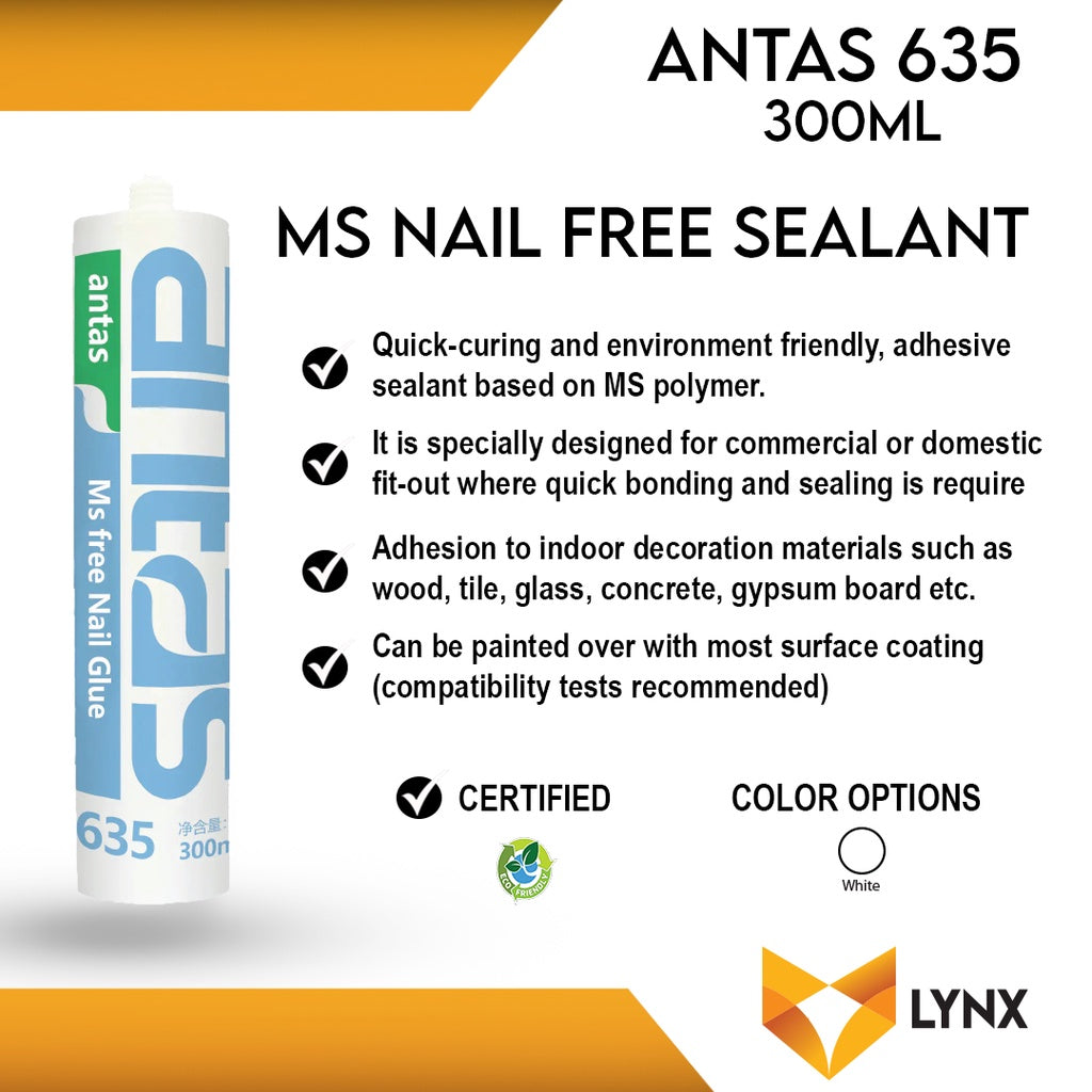 Antas 635 MS Nail Free Sealant 300ml (Mirror Mastic)